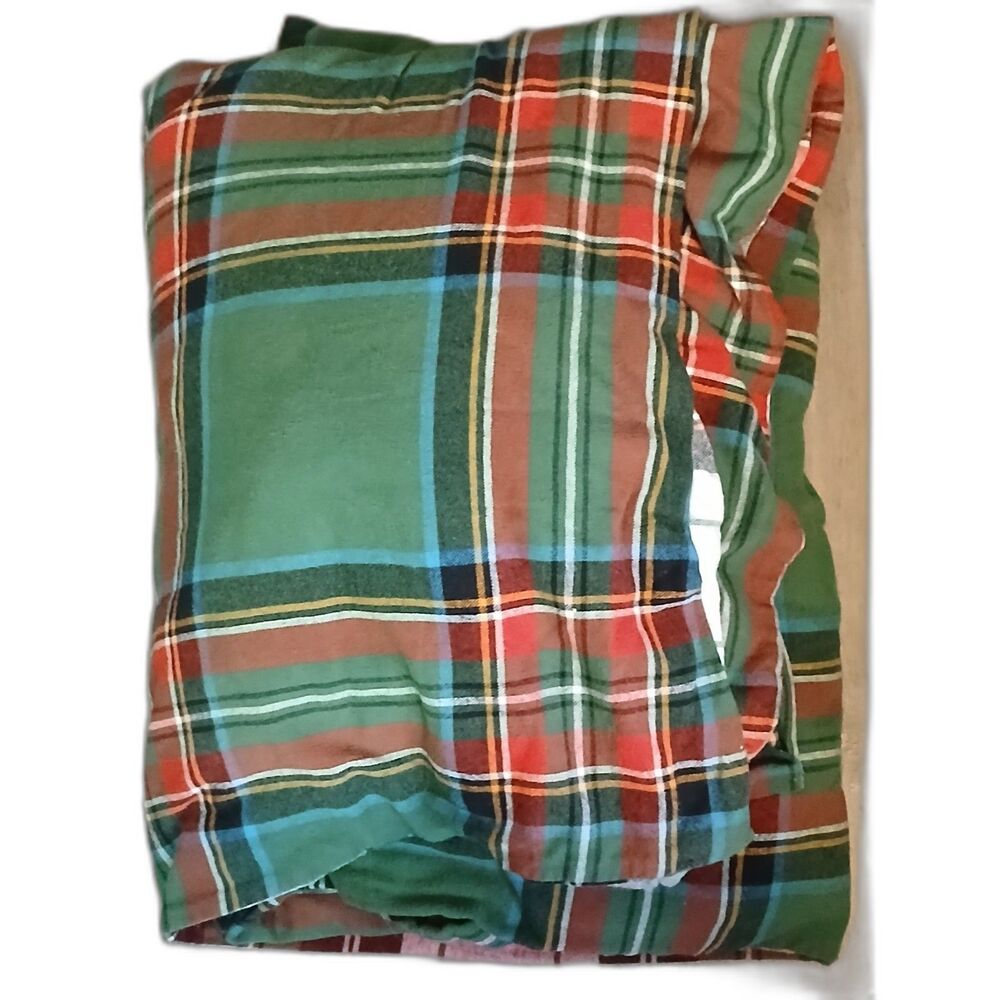 Levtex Home King Reversible Tartan Plaid Flannel Duvet Cover 2 Shams 100%Cotton